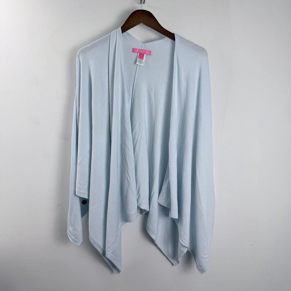 Lilly Pulitzer Terri Wrap One Size Lunar Blue Cashmere Blend